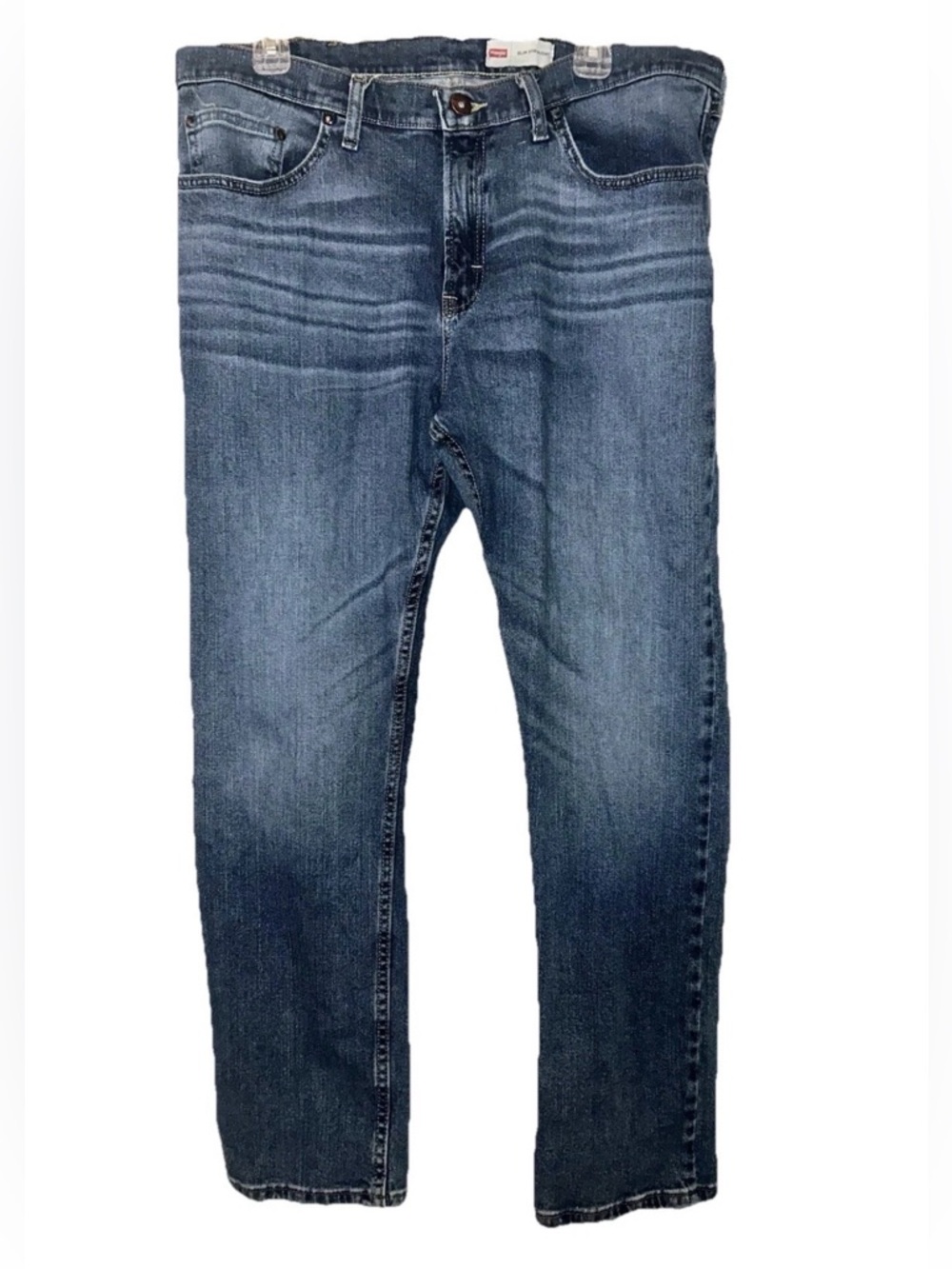 Men’s Wrangler Five Star Premium Slim Straight Blue Jeans Western Denim 36x30 - Picture 2 of 14